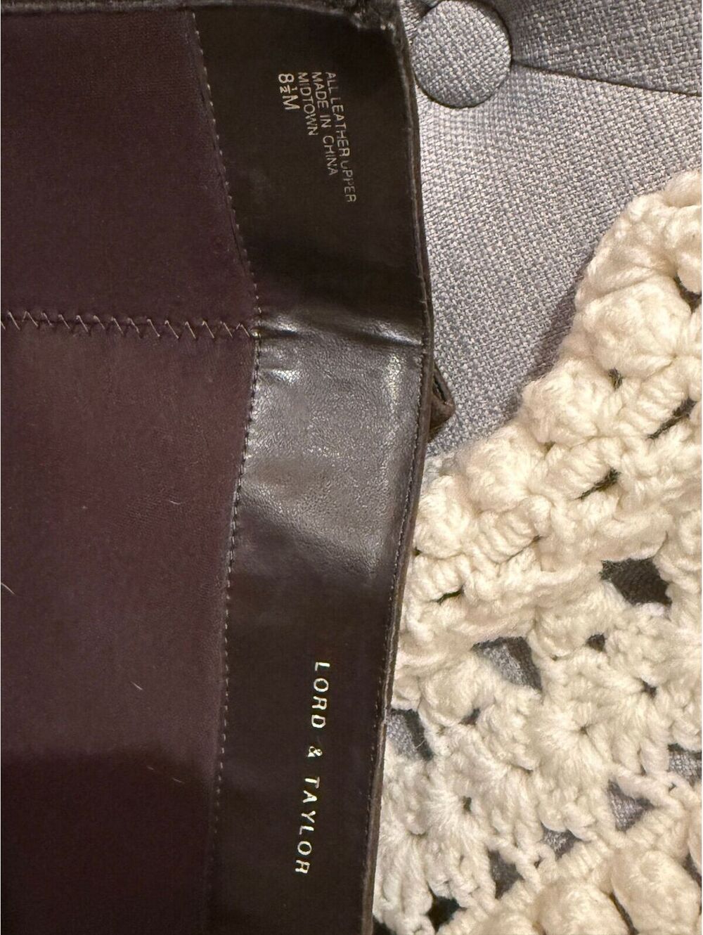 Lord & Taylor Vintage Genuine Leather Suede Tall Boots Size 8.5 - Picture 4 of 4